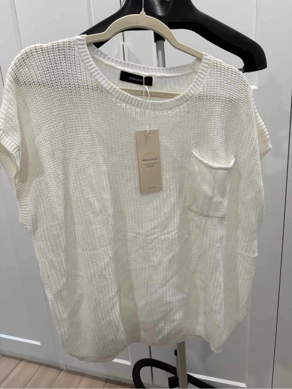 DOKOTOO White Knit Crewneck Sweater